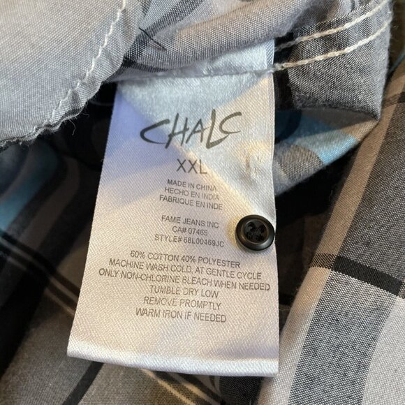 CHALC Mens Button Up Pearl Snap Shirt Size 2XL Plaid Western Ranchwear Rodeo - Picture 9 of 12